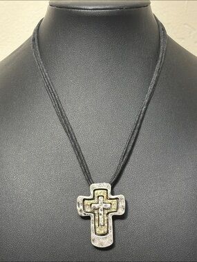 Premier Designs "Haven" Retired Multi-Layered Cross Necklace